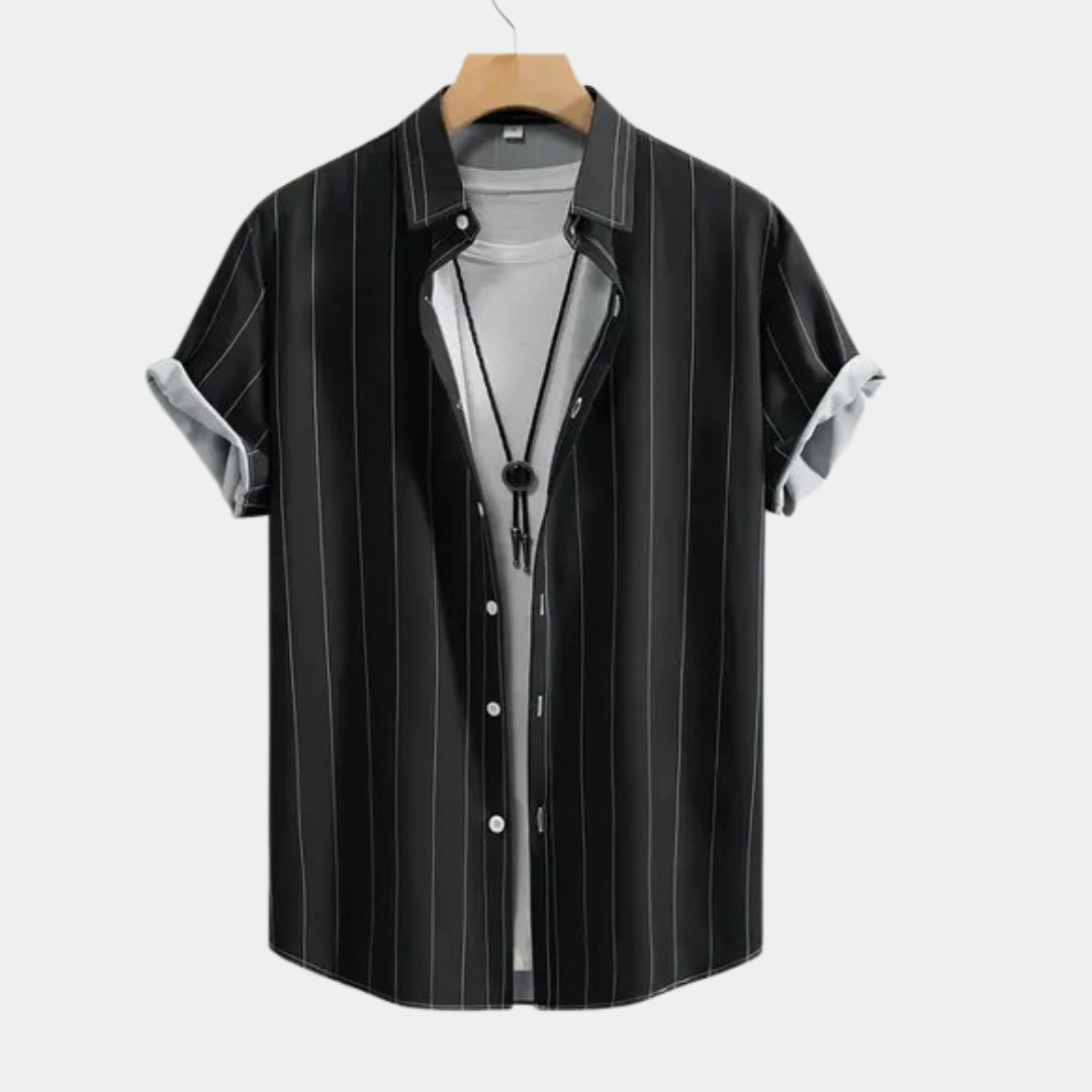 Yago | Camiseta de manga corta y cuello alto con rayas