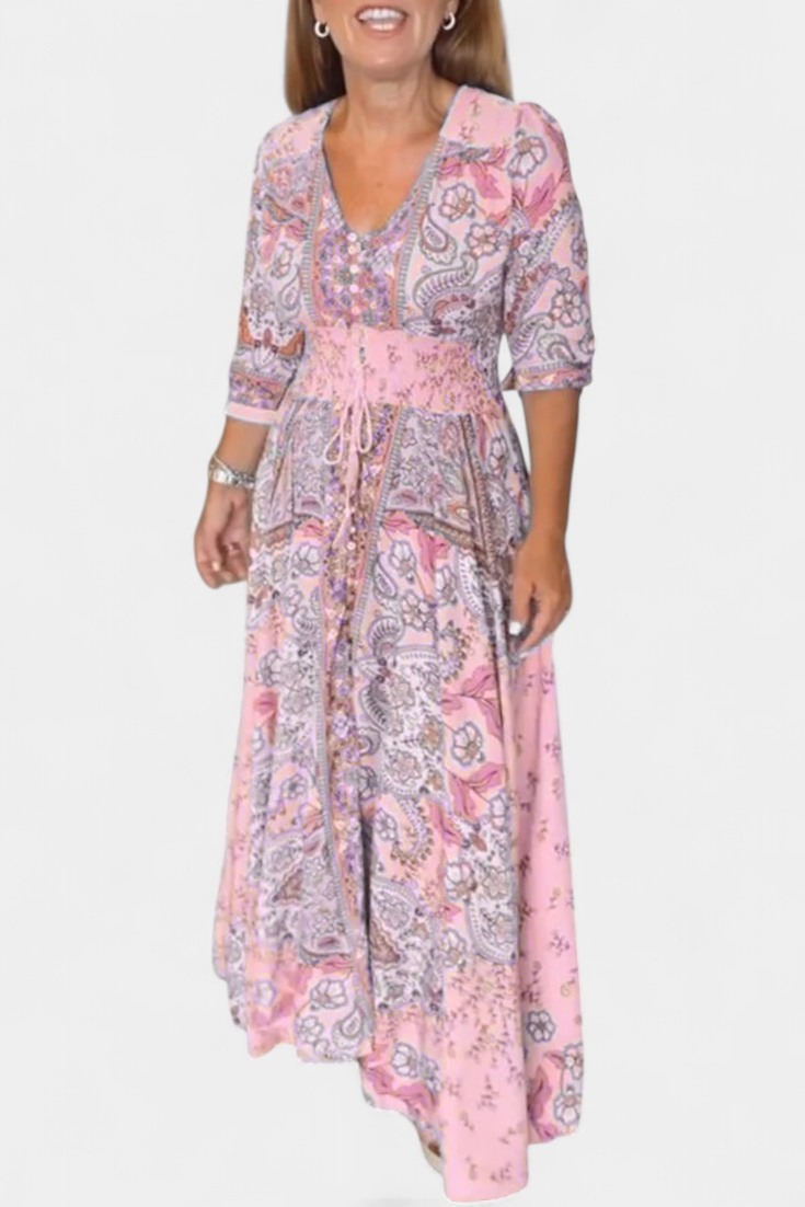 Dunya Vestido Casual de Verano con Escote en V