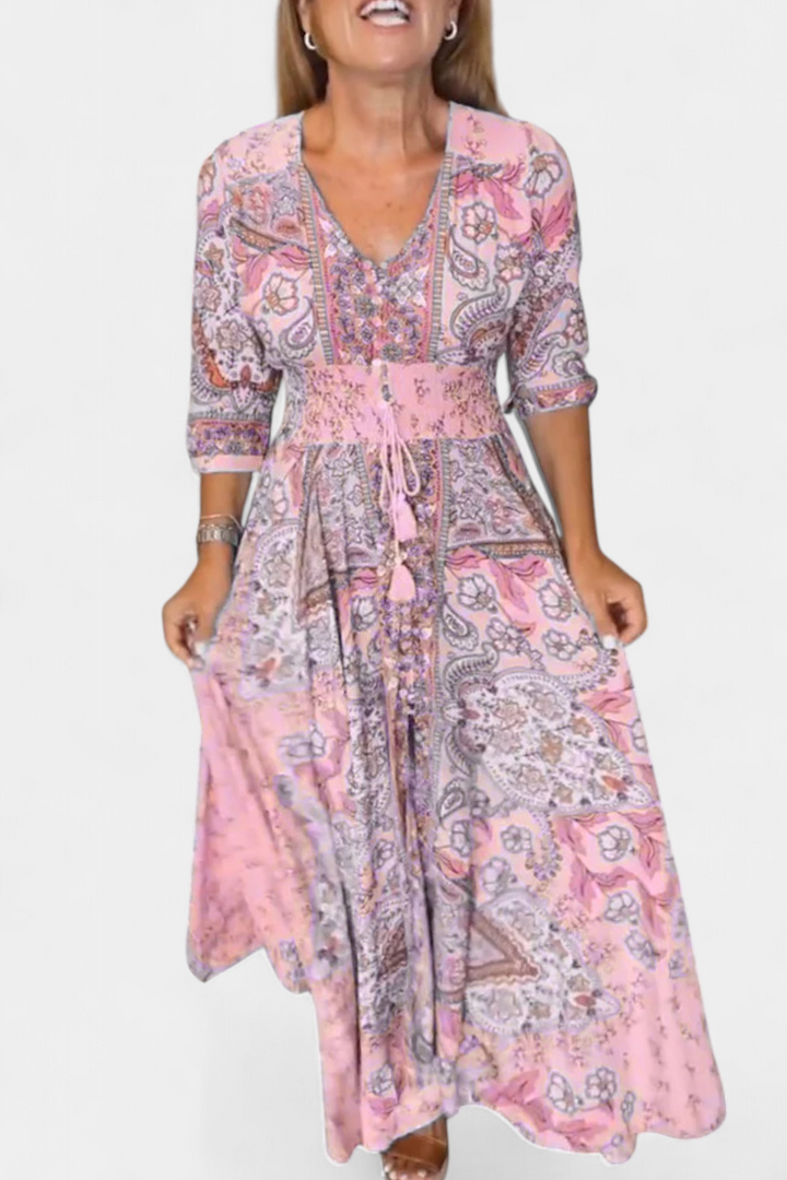 Dunya Vestido Casual de Verano con Escote en V