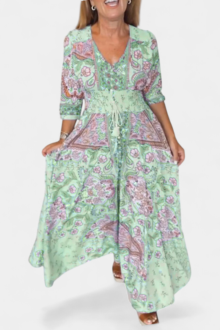 Dunya Vestido Casual de Verano con Escote en V