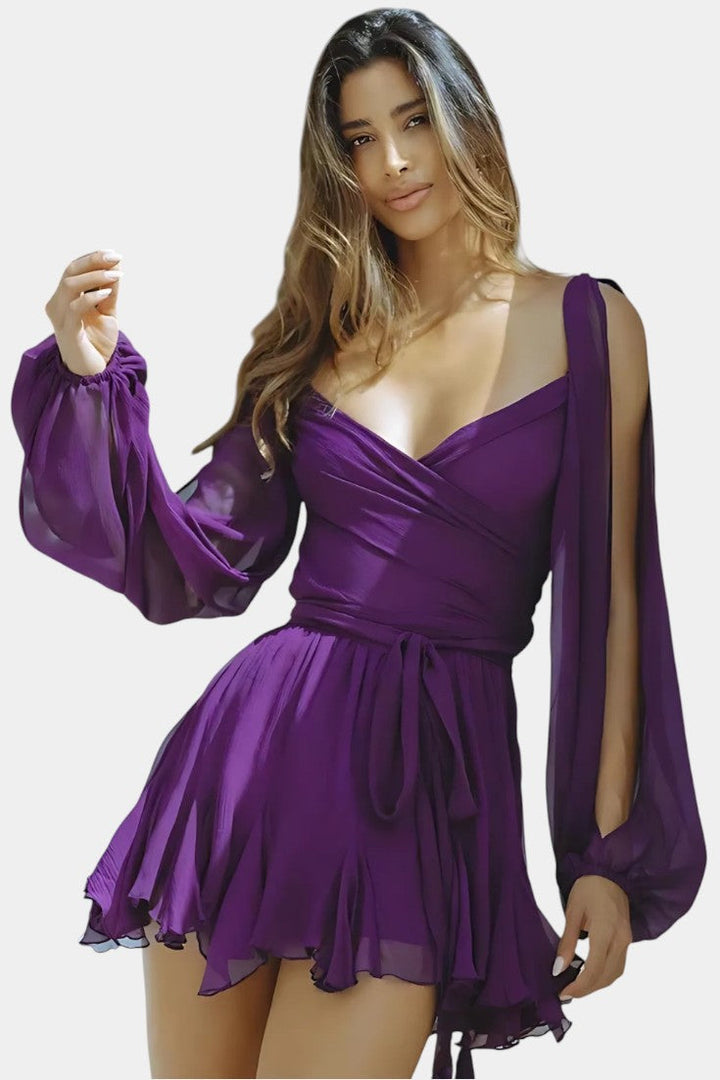 Skylar Vestido Mini con Escote en V