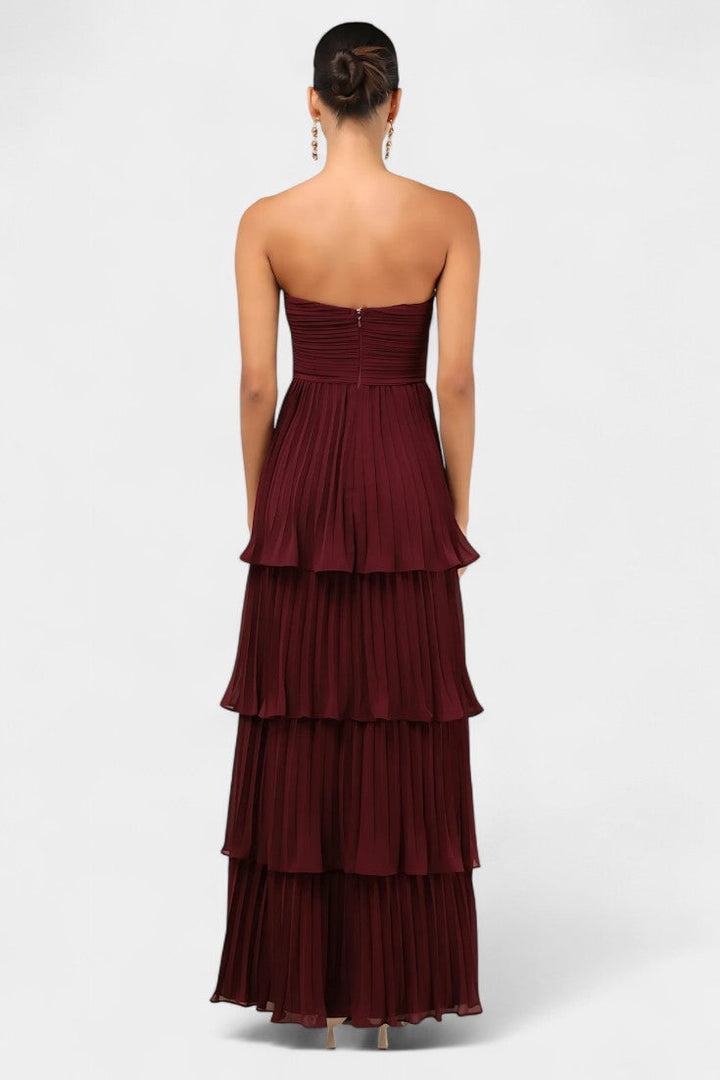 June Vestido con Volantes y Escote Corazón