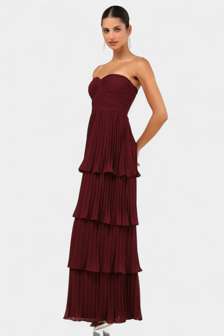 June Vestido con Volantes y Escote Corazón