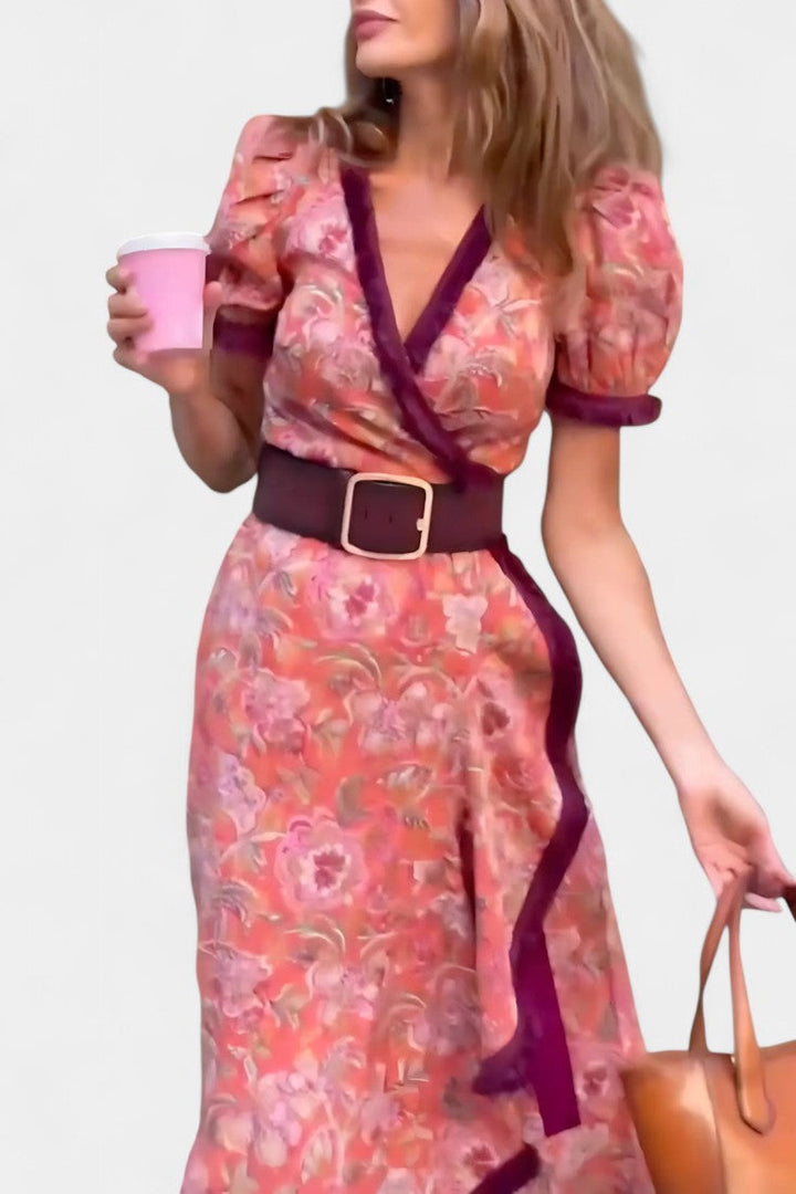 Louisa Vestido Asimétrico de Manga Abullonada