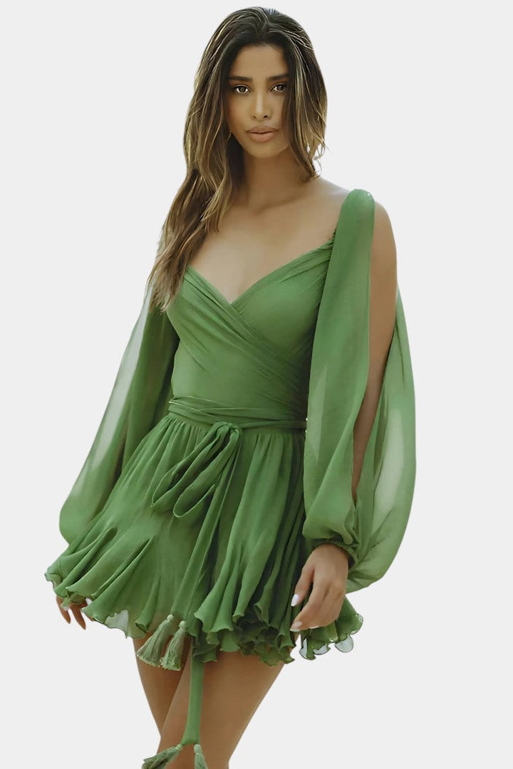 Skylar Vestido Mini con Escote en V