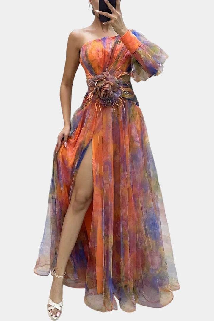 Amelie Vestido Maxi Asimétrico de Un Hombro