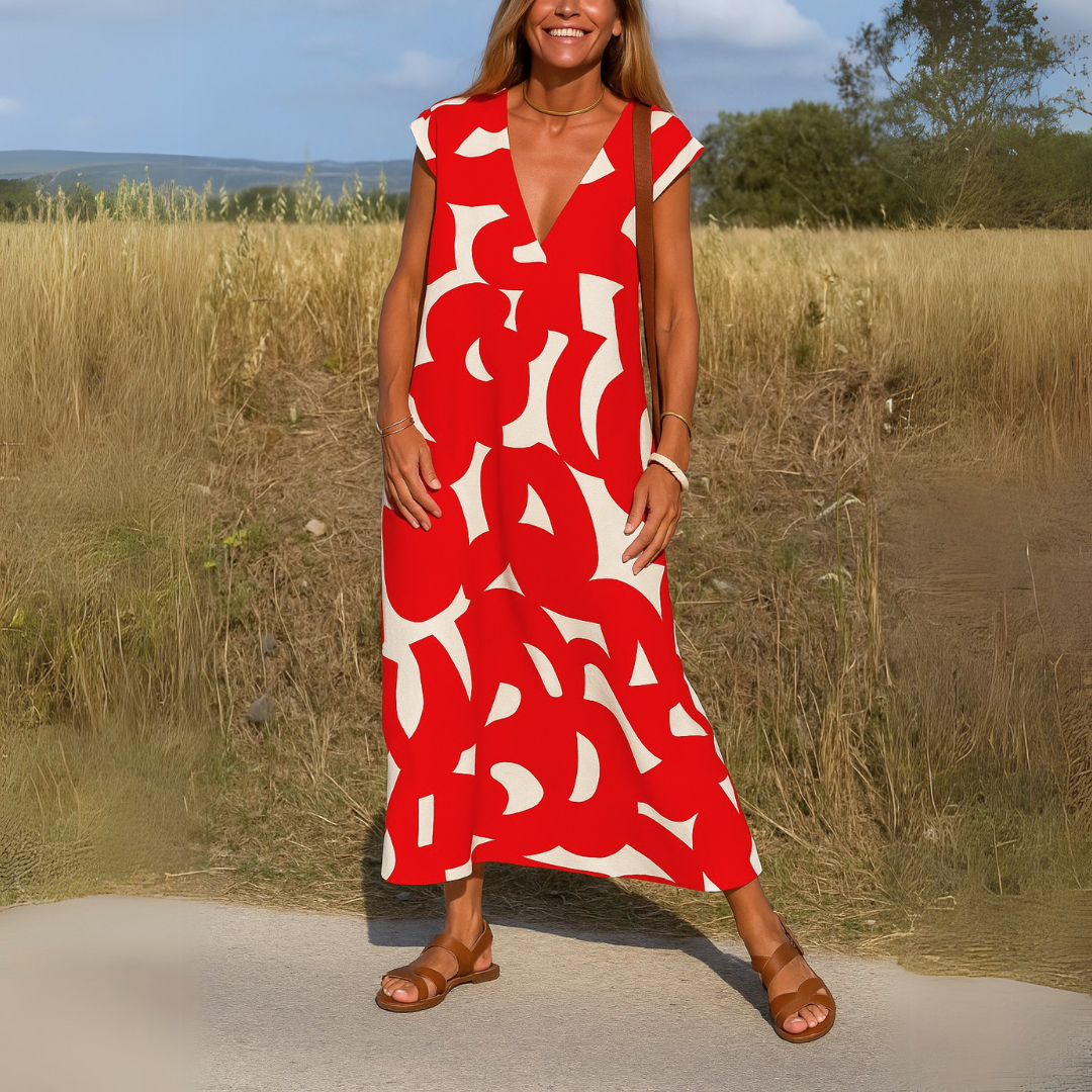 Valéria | Vestido fluido con cuello en V