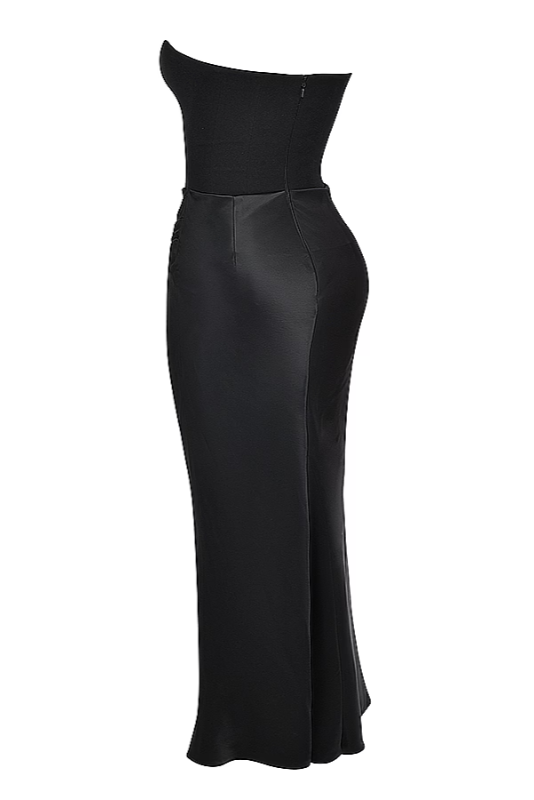 Emily Vestido Maxi Drapado Sin Tirantes