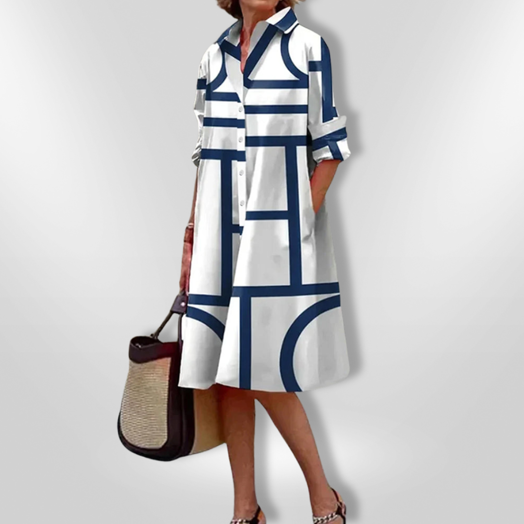 Alma | Vestido midi con estampado geométrico