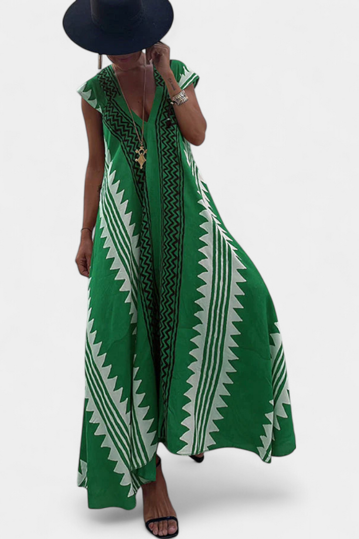 Dakota Vestido Maxi Bohemio con Motivo Geométrico