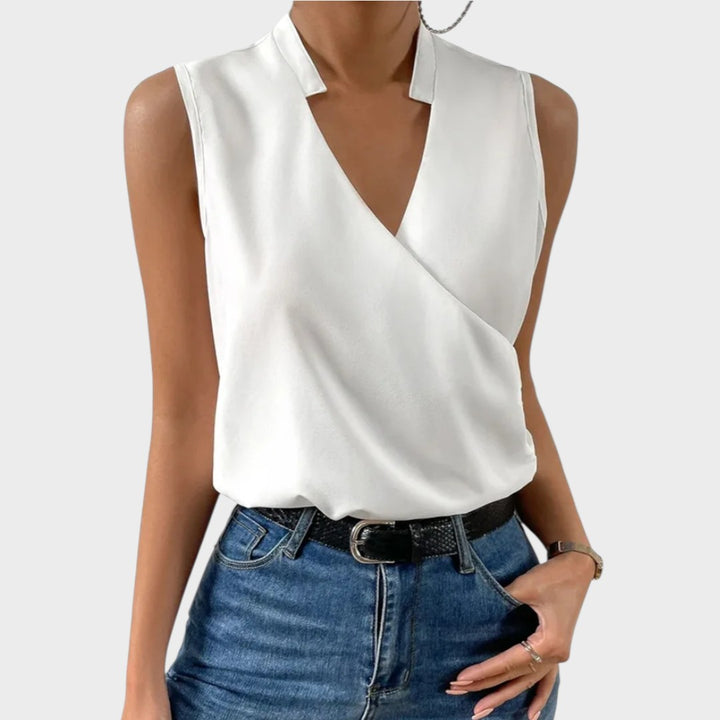Carmen | Suave top de verano con cuello en V para mujer