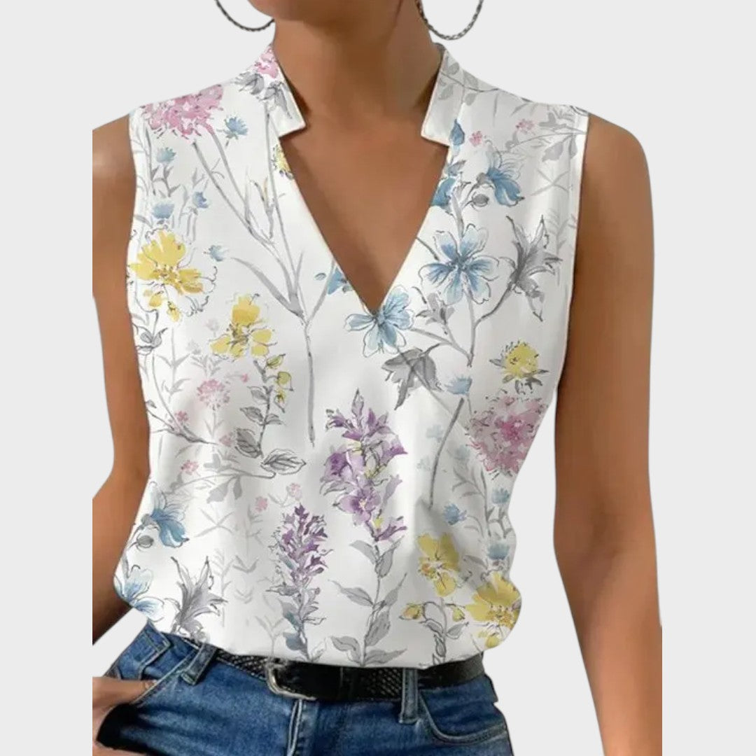 Carmen | Suave top de verano con cuello en V para mujer
