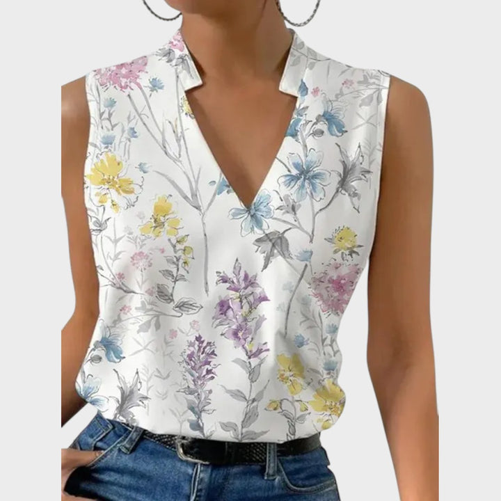 Carmen | Suave top de verano con cuello en V para mujer
