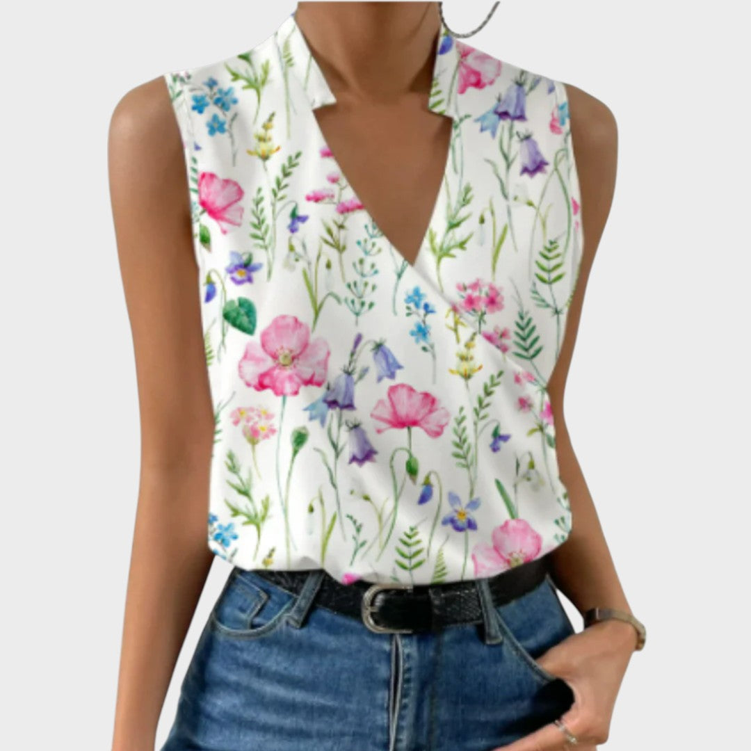 Carmen | Suave top de verano con cuello en V para mujer