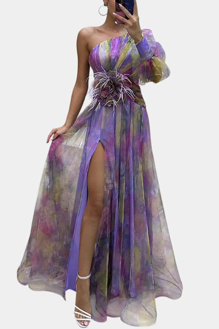 Amelie Vestido Maxi Asimétrico de Un Hombro