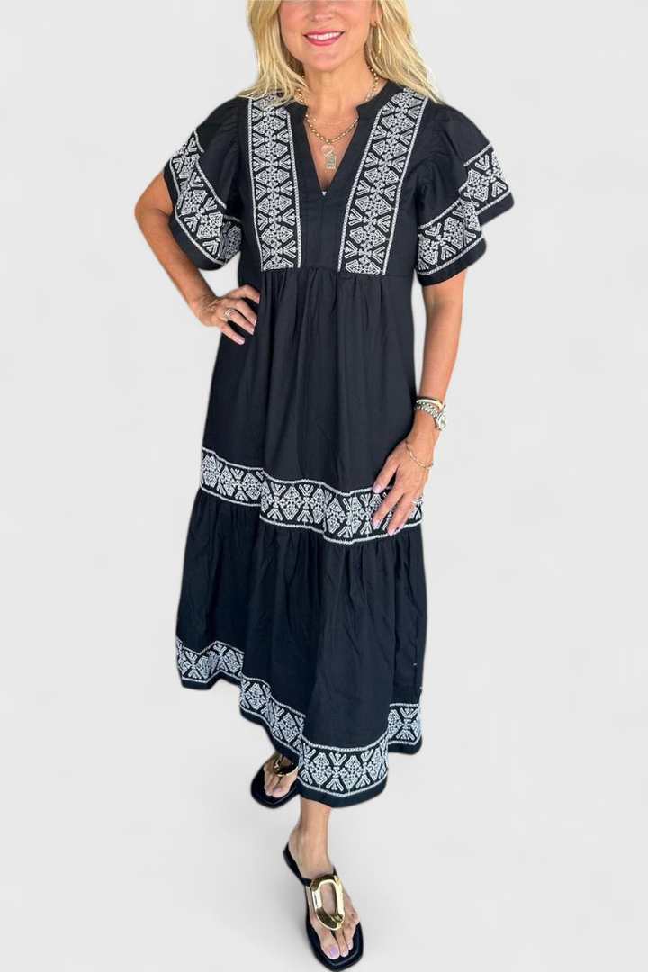 Jacinta Vestido Boho Maxi con Escote en V