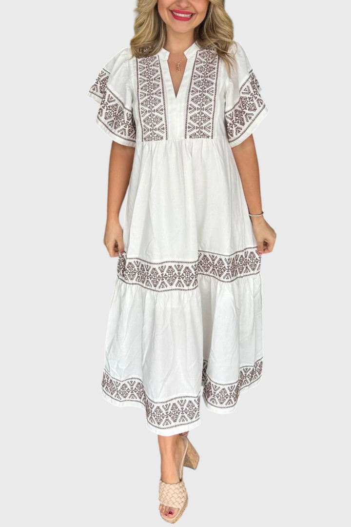 Jacinta Vestido Boho Maxi con Escote en V