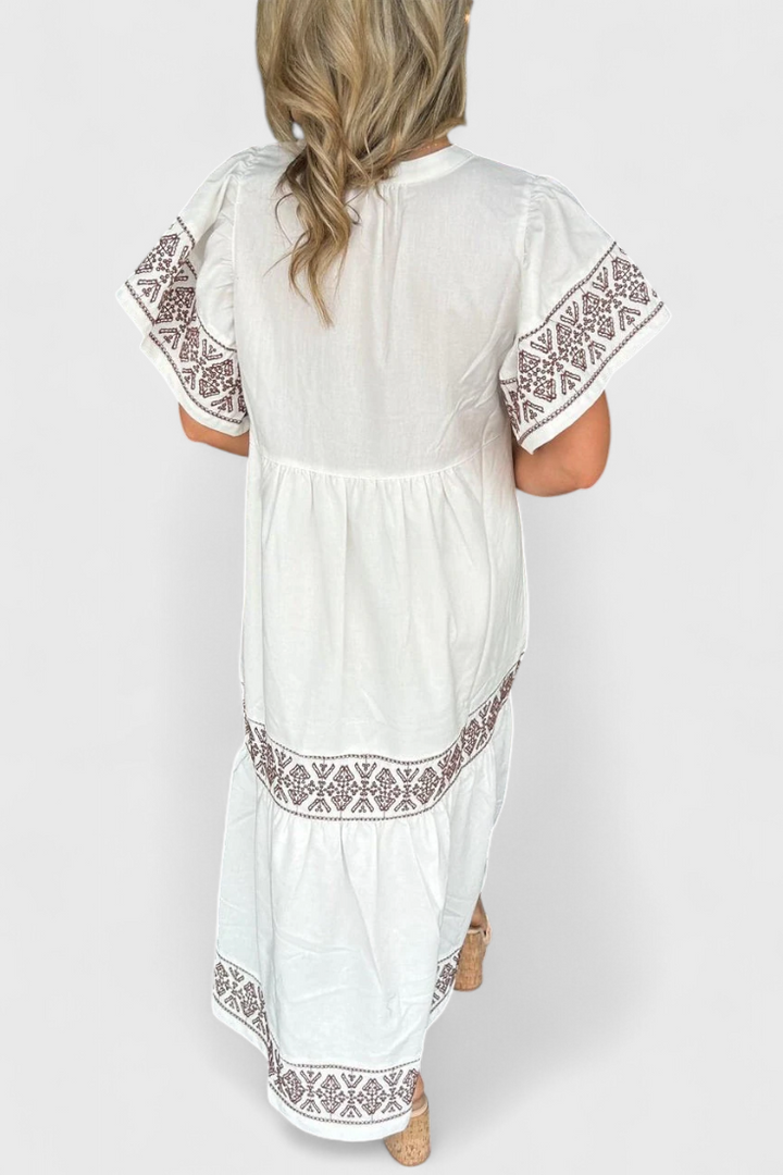 Jacinta Vestido Boho Maxi con Escote en V