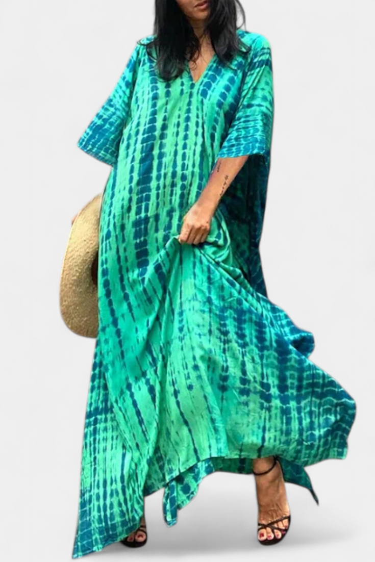 Rositsa Vestido Kaftan Tie-Dye Bohemio