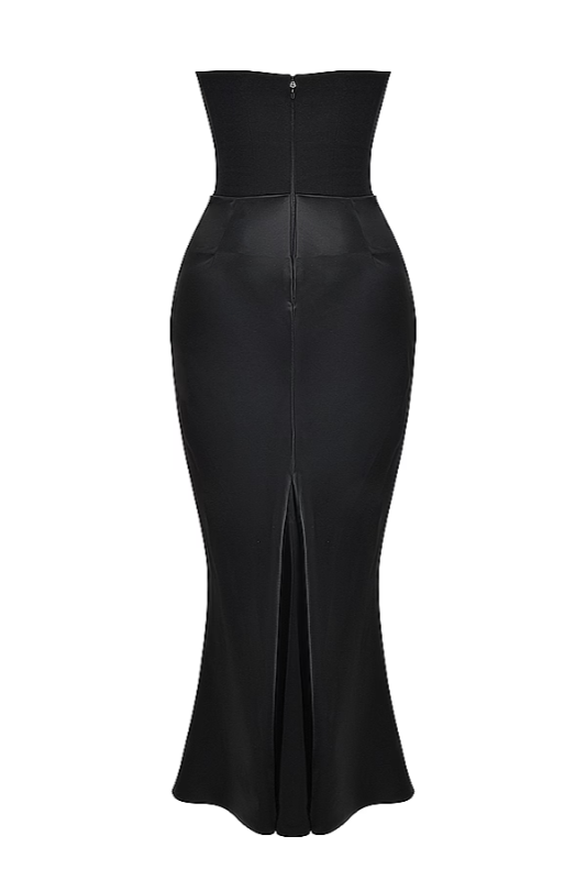 Emily Vestido Maxi Drapado Sin Tirantes