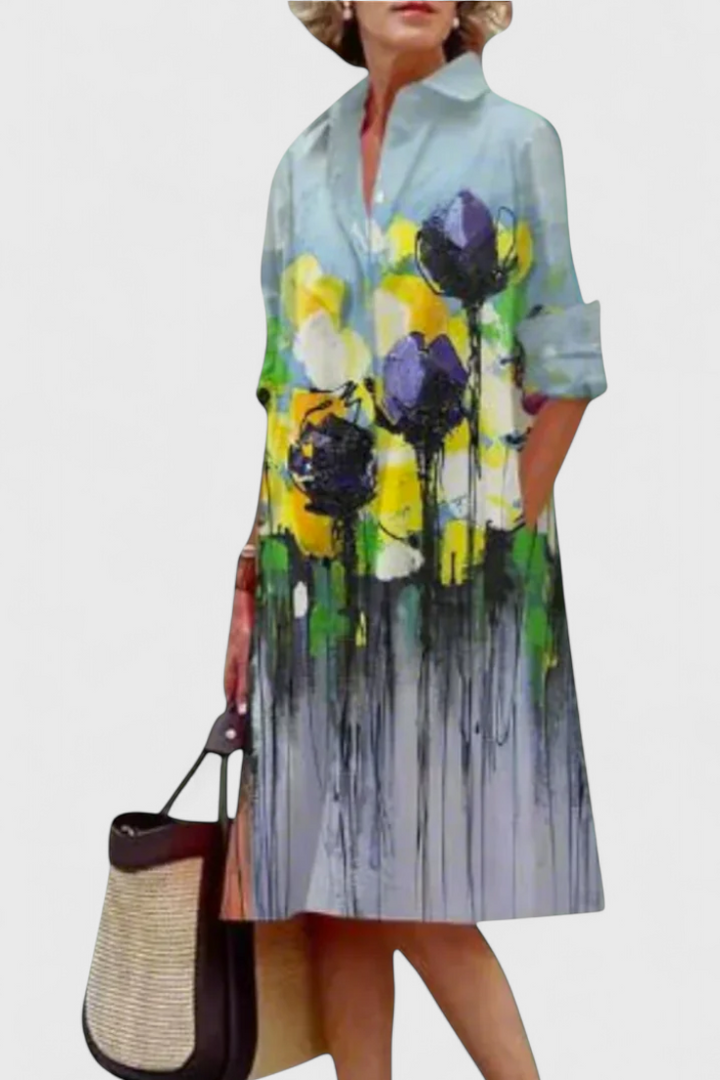 Larissa Vestido Elegante de Estampado Floral