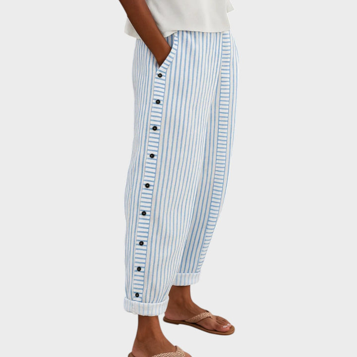 Martina | Pantalones abotonados a rayas