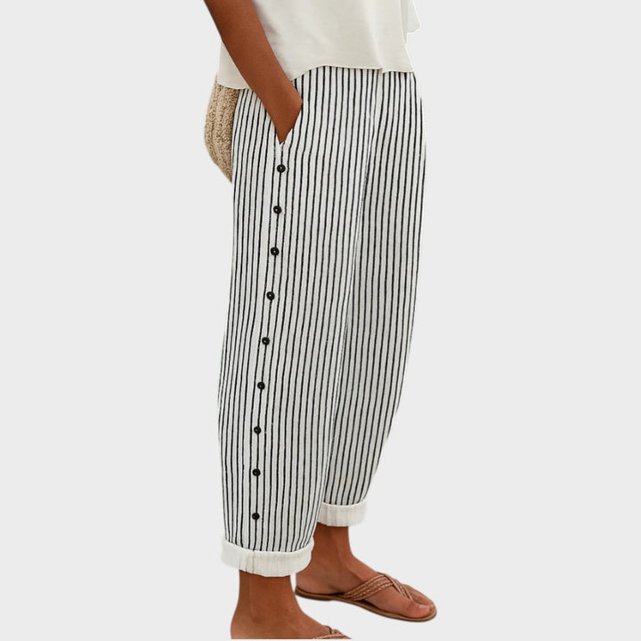 Martina | Pantalones abotonados a rayas