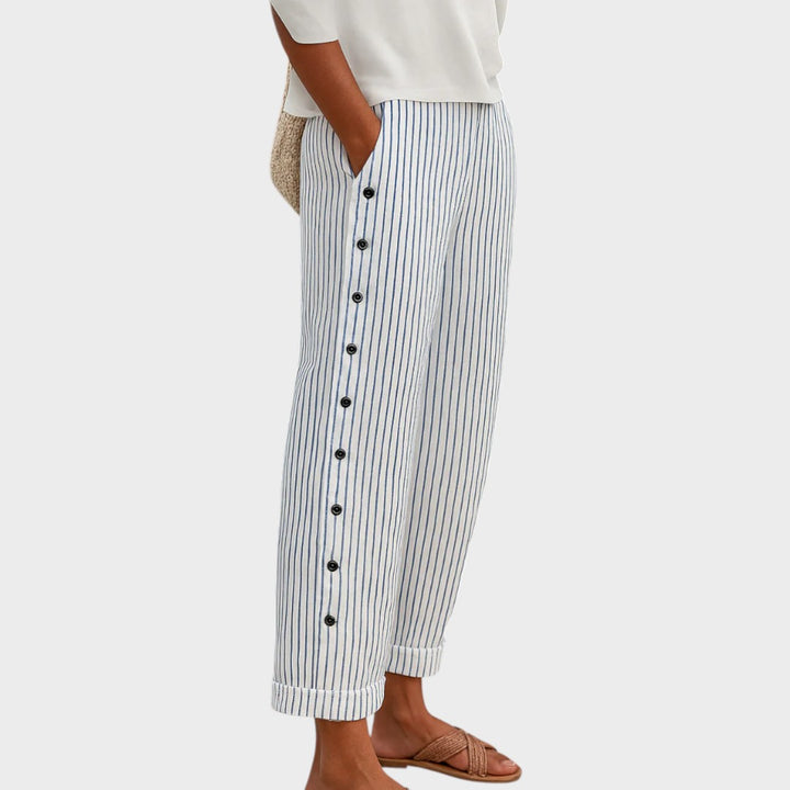 Martina | Pantalones abotonados a rayas