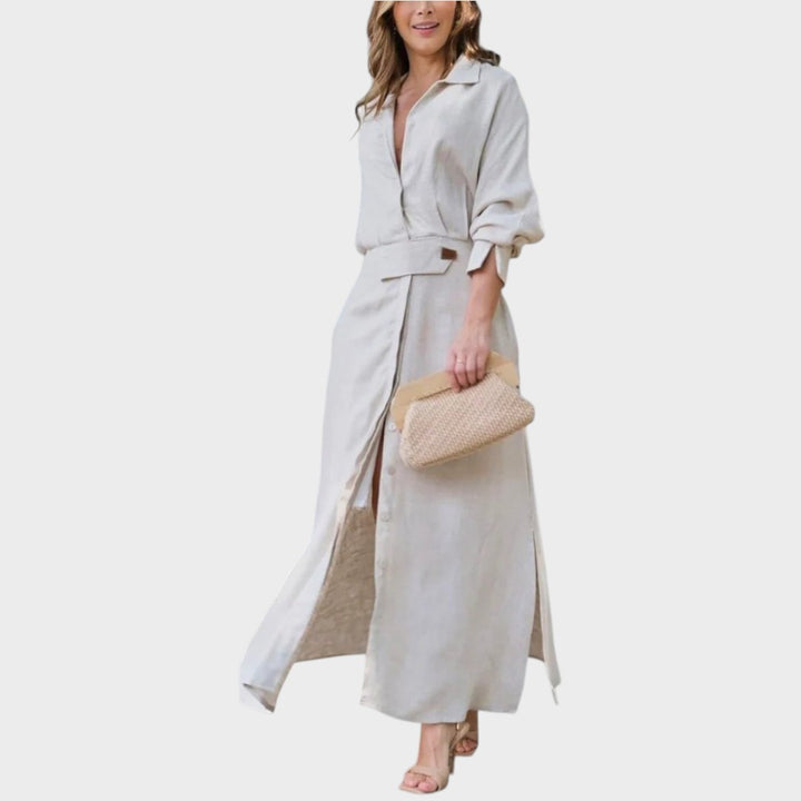 Nina | Elegante Maxi Vestido con Cuello en V