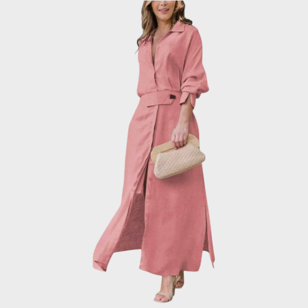 Nina | Elegante Maxi Vestido con Cuello en V