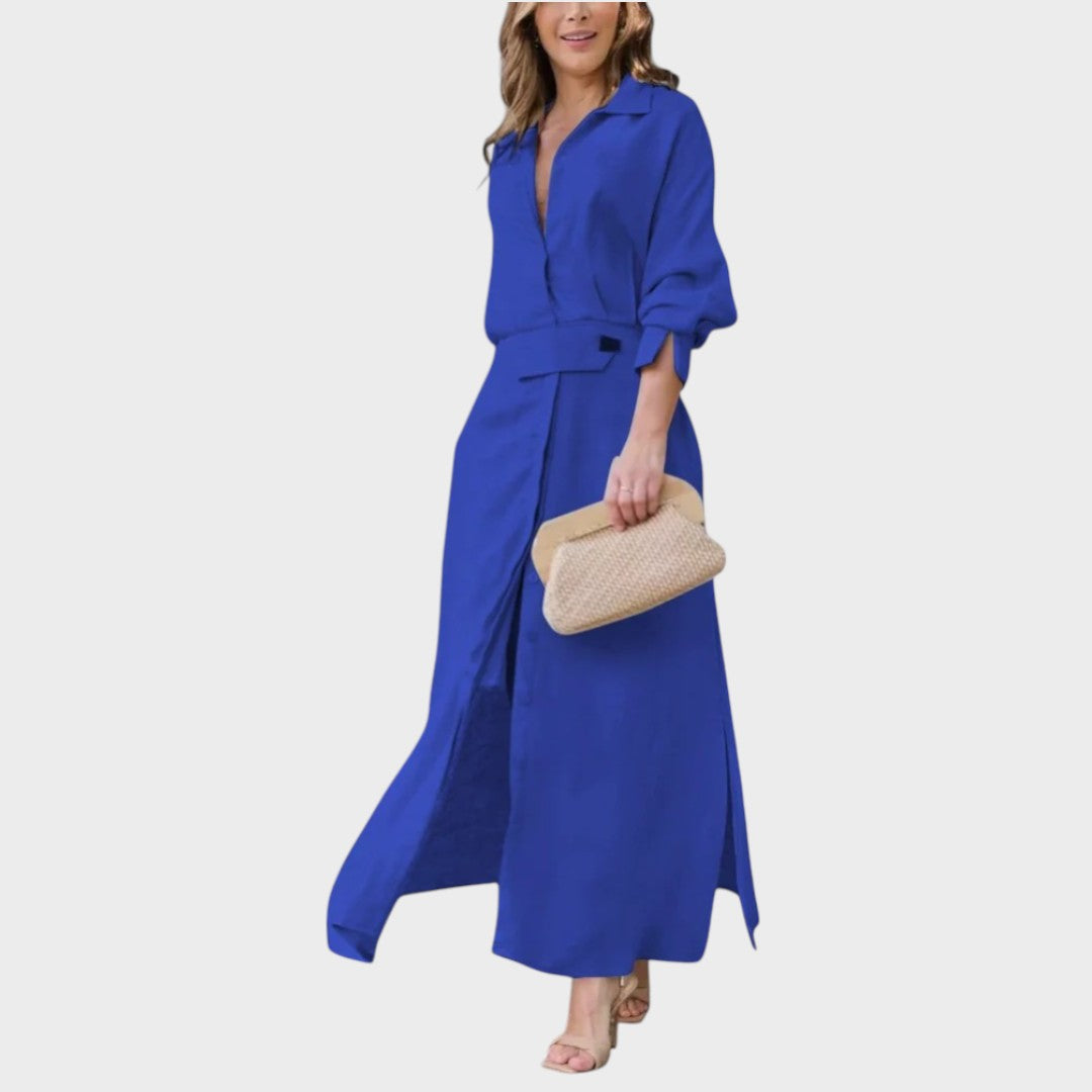 Nina | Elegante Maxi Vestido con Cuello en V
