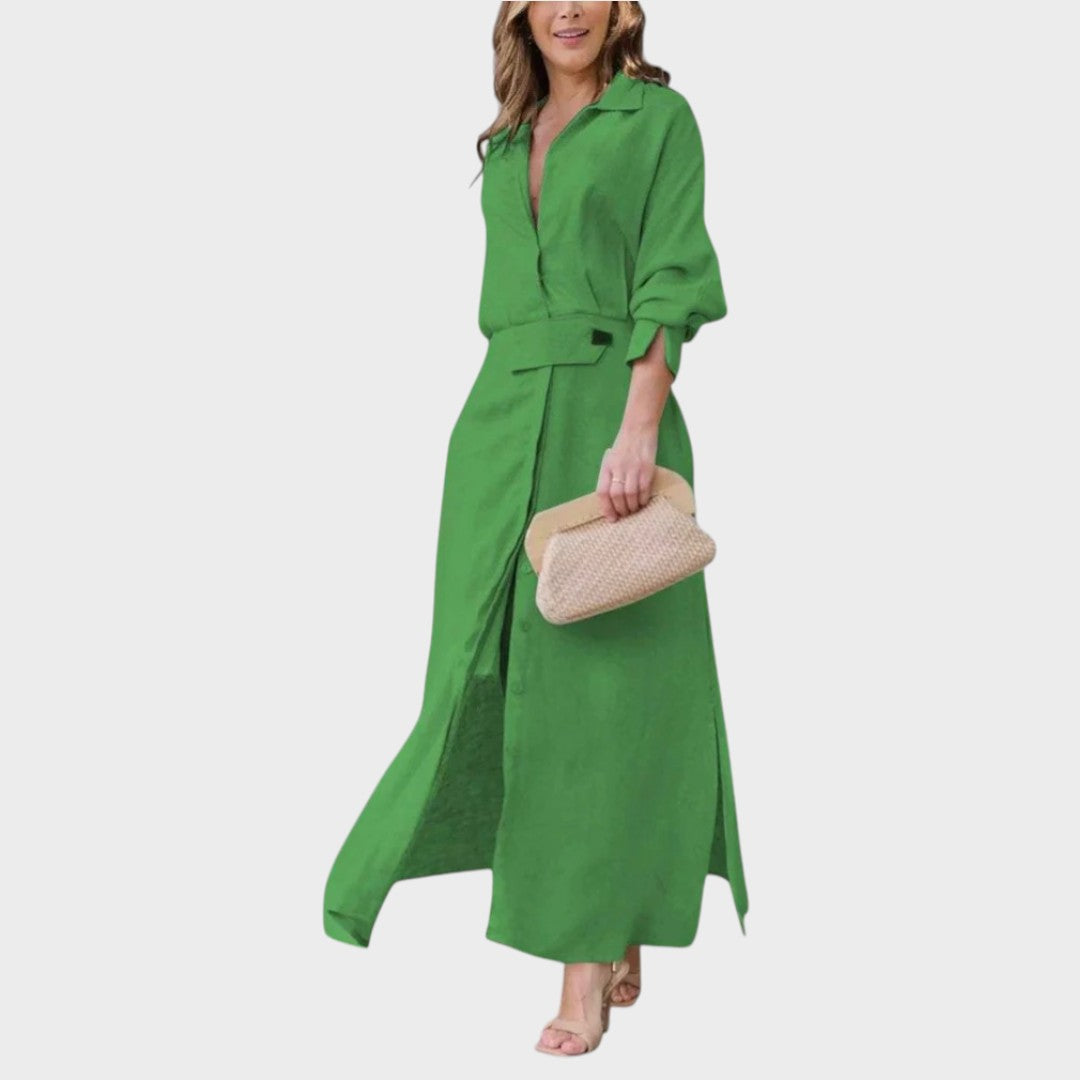 Nina | Elegante Maxi Vestido con Cuello en V