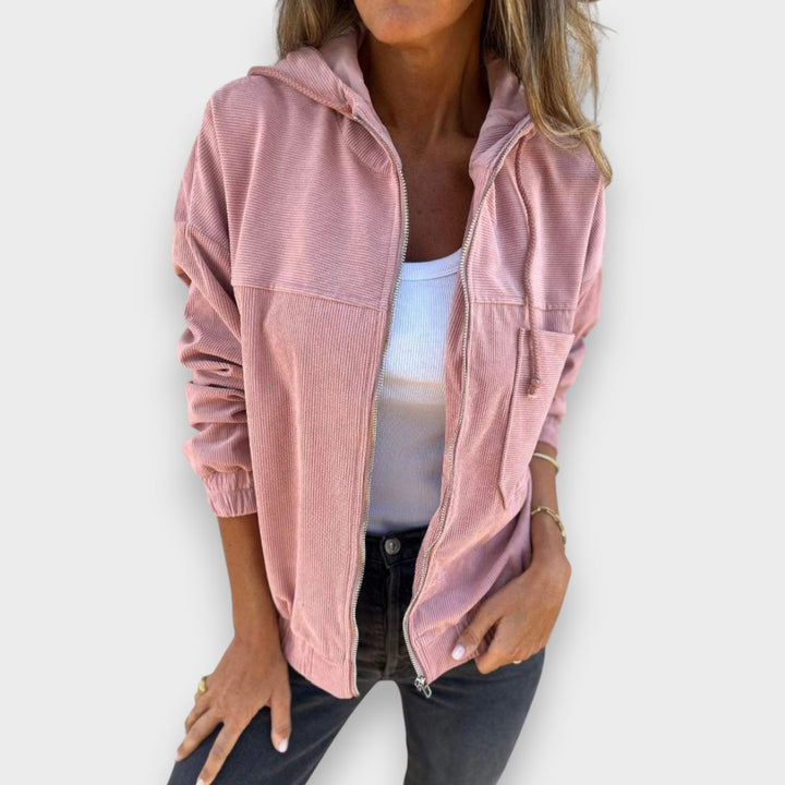 Elena | Chaqueta de pana con capucha y cremallera