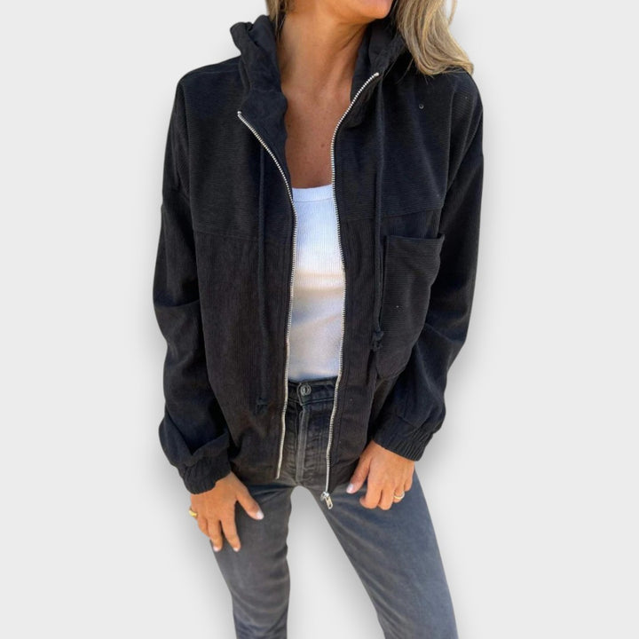 Elena | Chaqueta de pana con capucha y cremallera