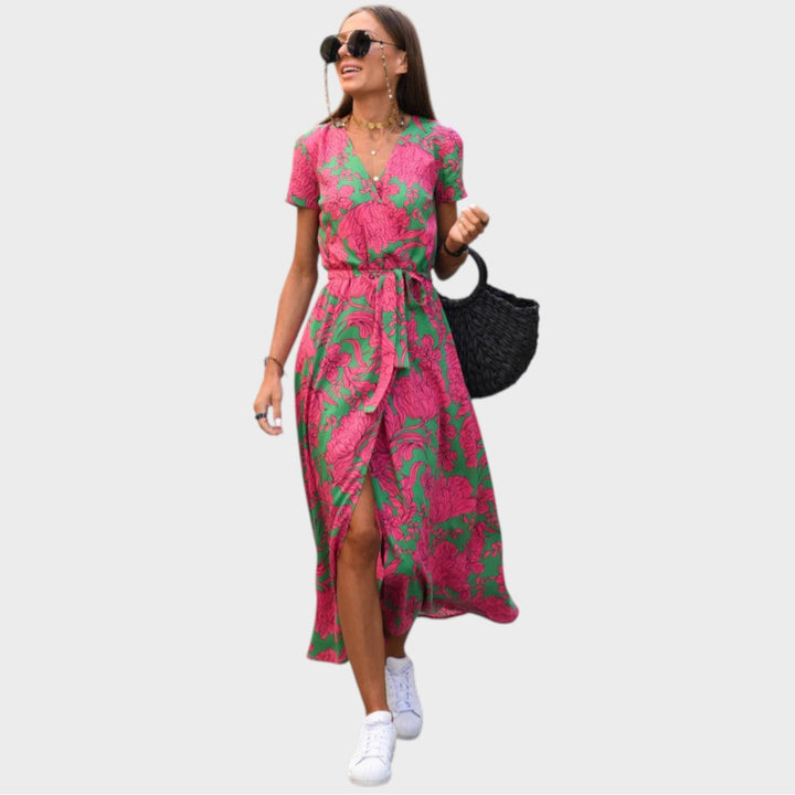 Antónia | Vestido cruzado floral