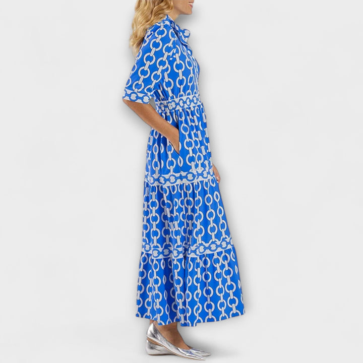 Sofia | Vestido midi con estampado de cadenas