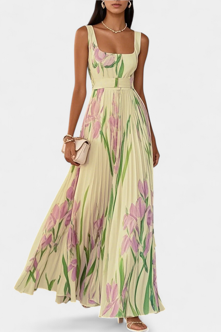Calanthe Vestido Floral Plisado