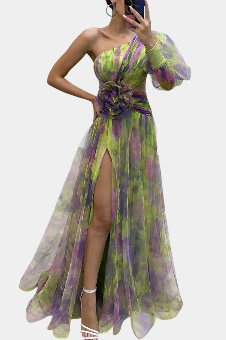 Amelie Vestido Maxi Asimétrico de Un Hombro