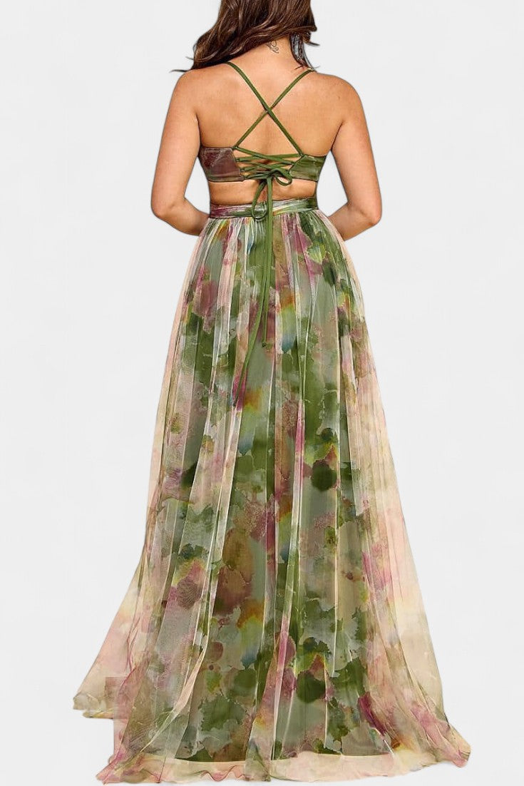 Ingrid Vestido Maxi Floral con Escote en V