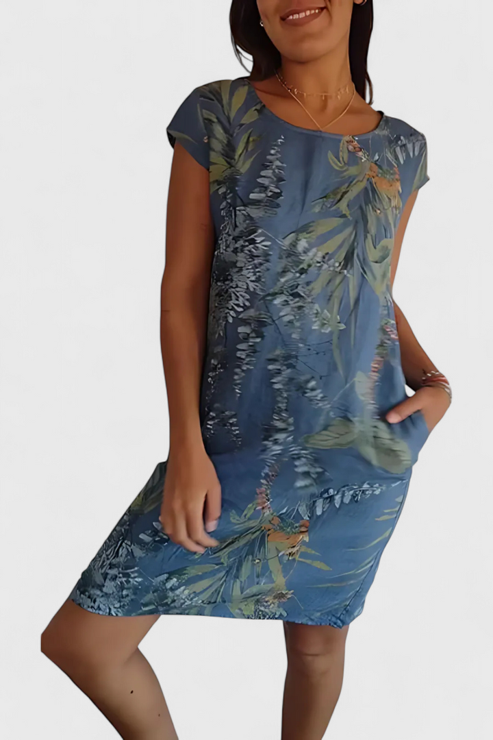 Tereza Vestido Cómodo de Cuello Redondo