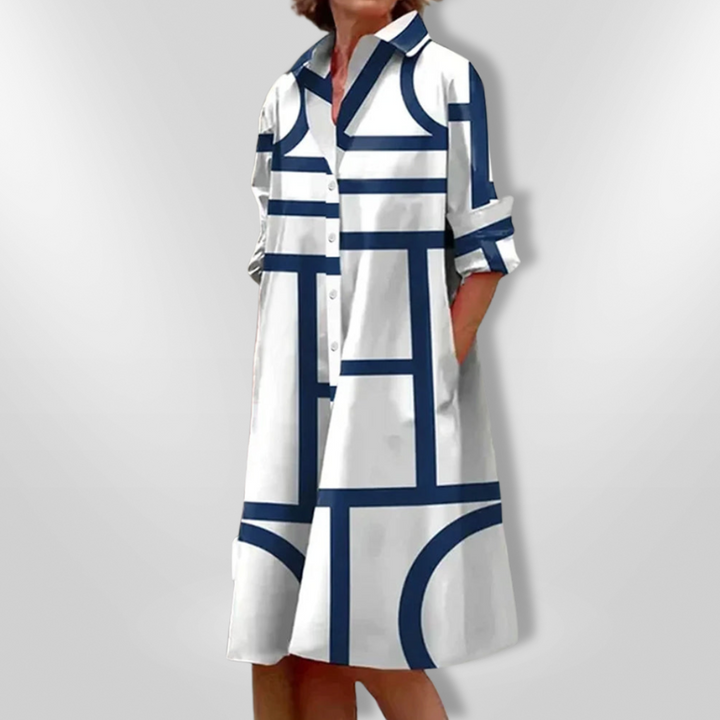 Alma | Vestido midi con estampado geométrico