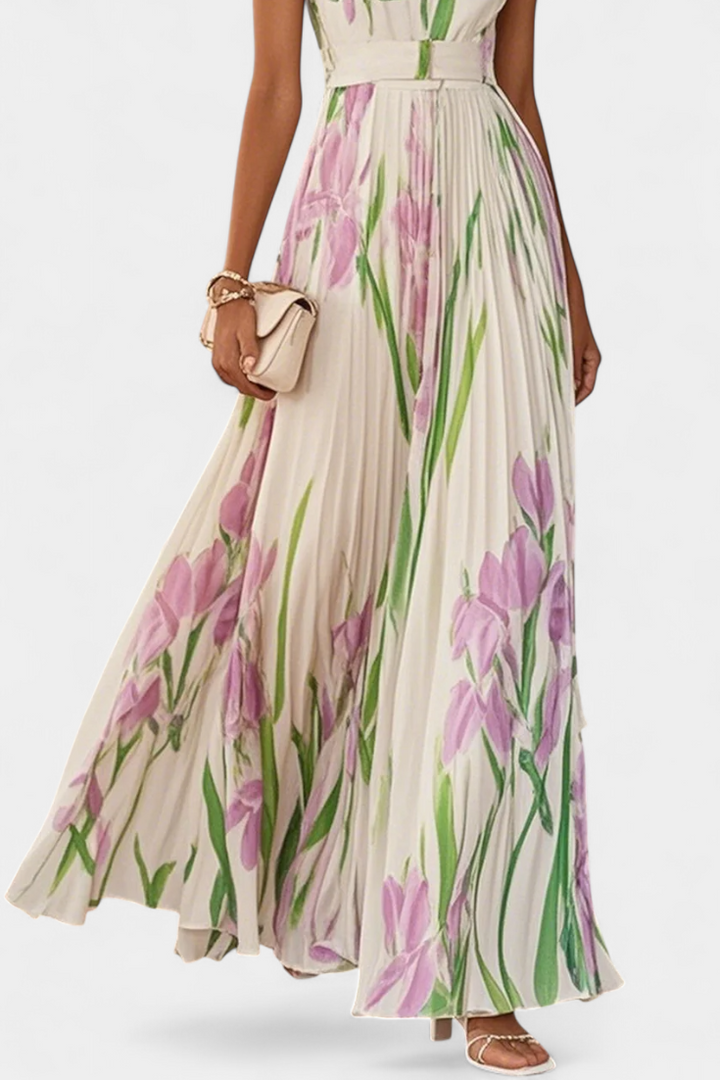 Calanthe Vestido Floral Plisado