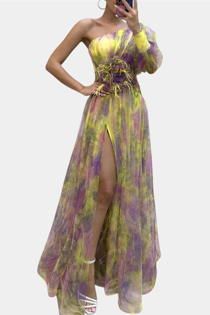 Amelie Vestido Maxi Asimétrico de Un Hombro