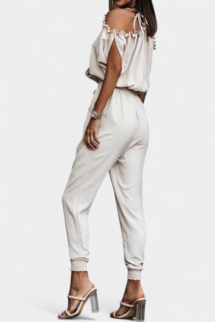 Solene Mono Casual con Hombros Descubiertos y Cintura Elástica