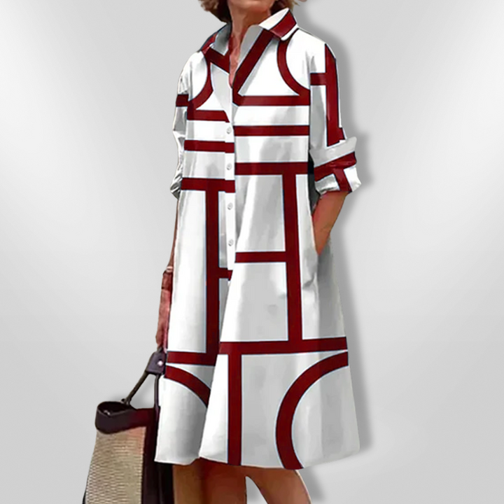 Alma | Vestido midi con estampado geométrico