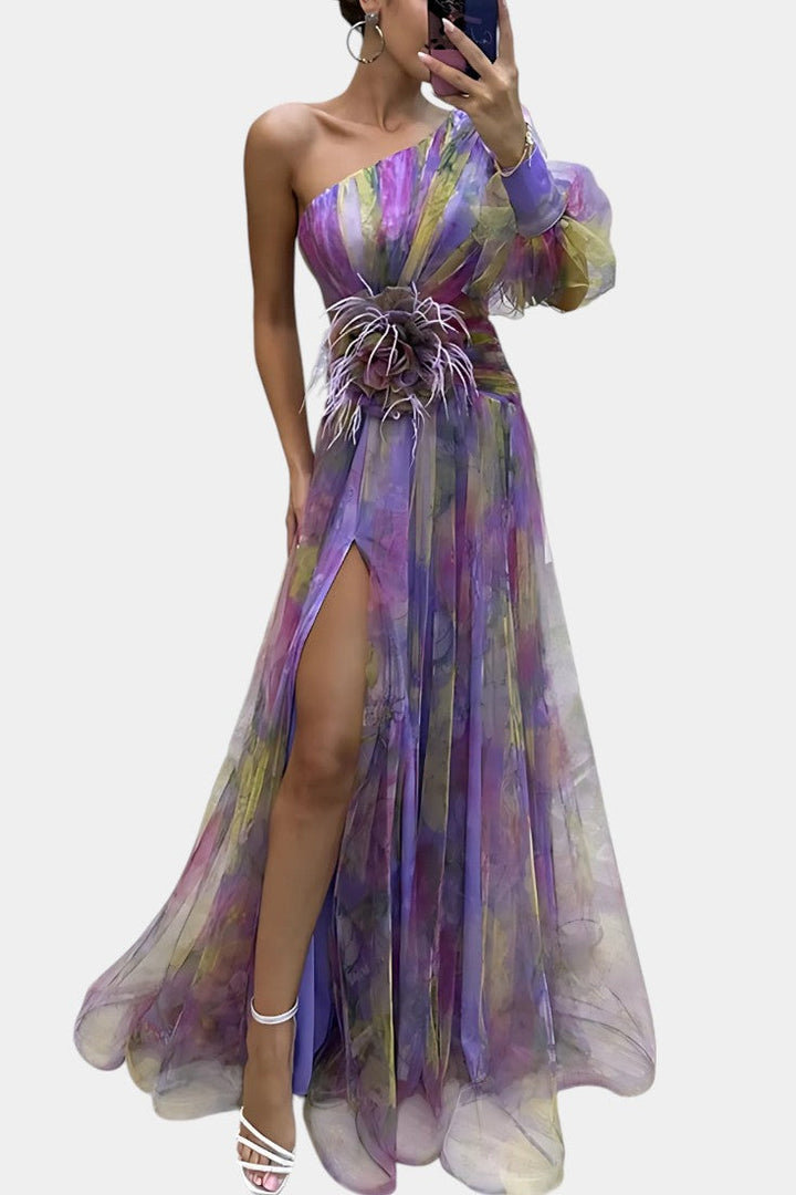 Amelie Vestido Maxi Asimétrico de Un Hombro
