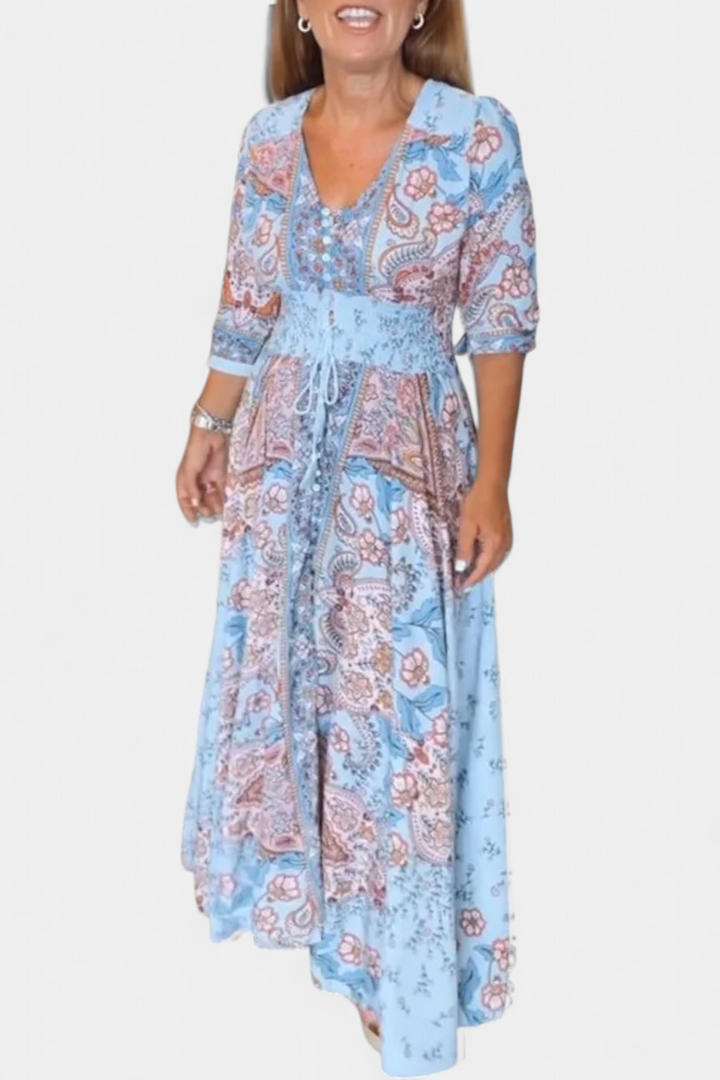 Dunya Vestido Casual de Verano con Escote en V