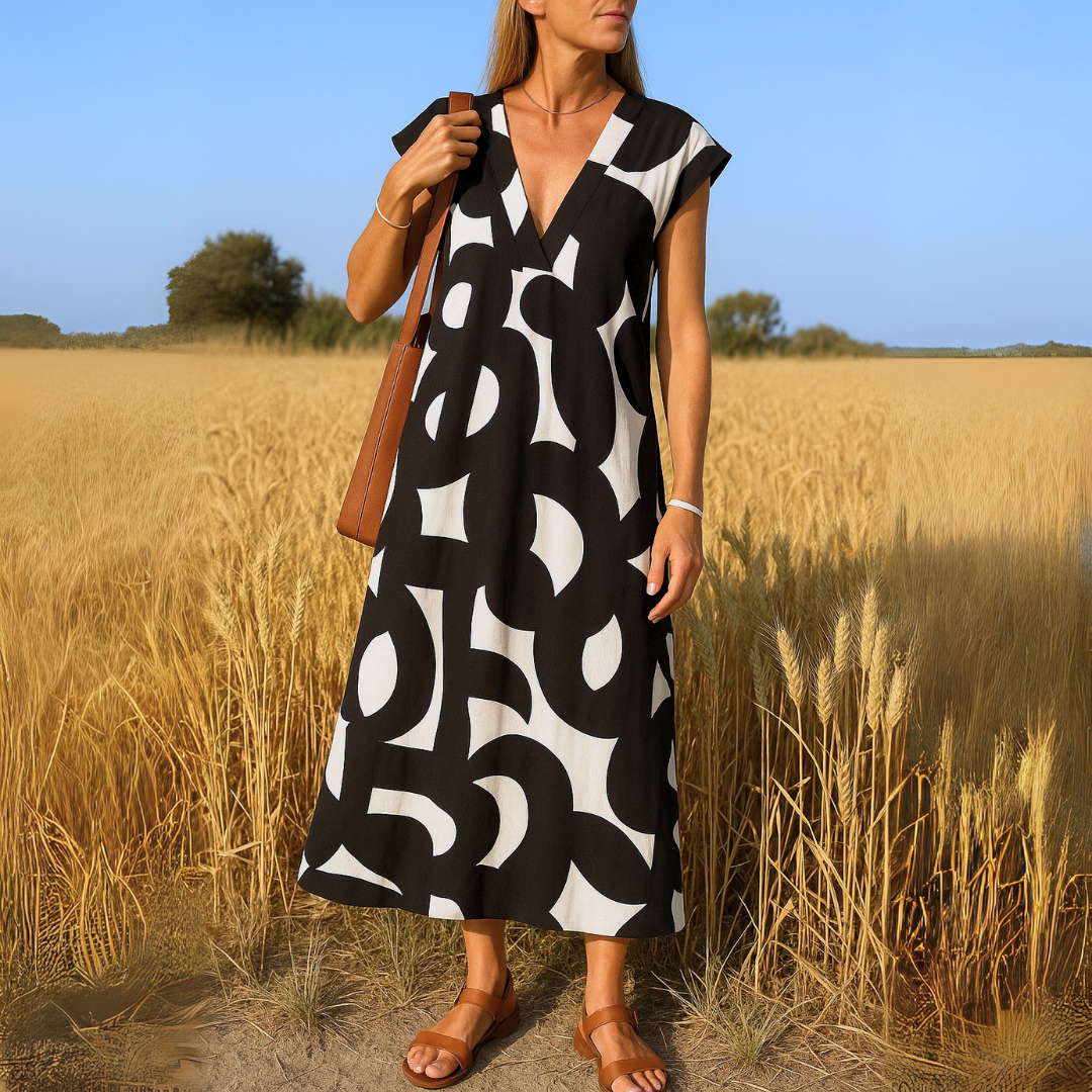 Valéria | Vestido fluido con cuello en V