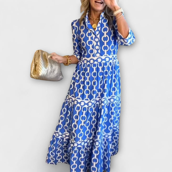 Sofia | Vestido midi con estampado de cadenas