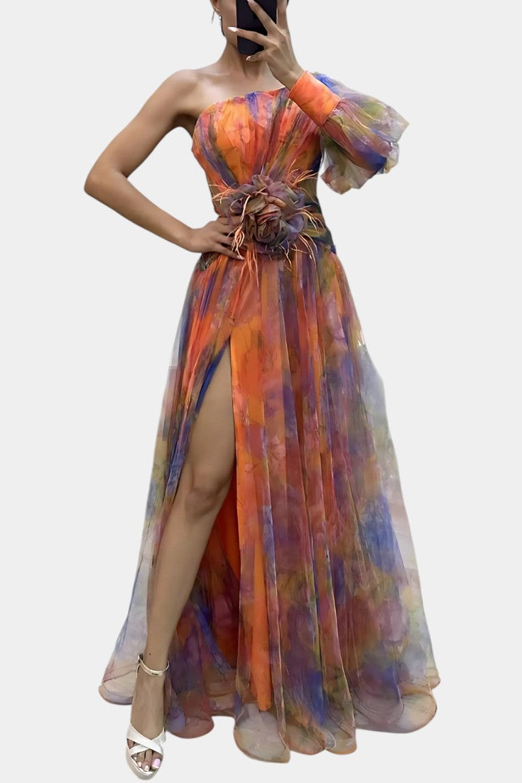 Amelie Vestido Maxi Asimétrico de Un Hombro